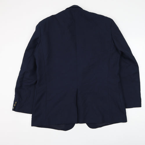 Classic Mens Blue Polyester Jacket Suit Jacket Size 44