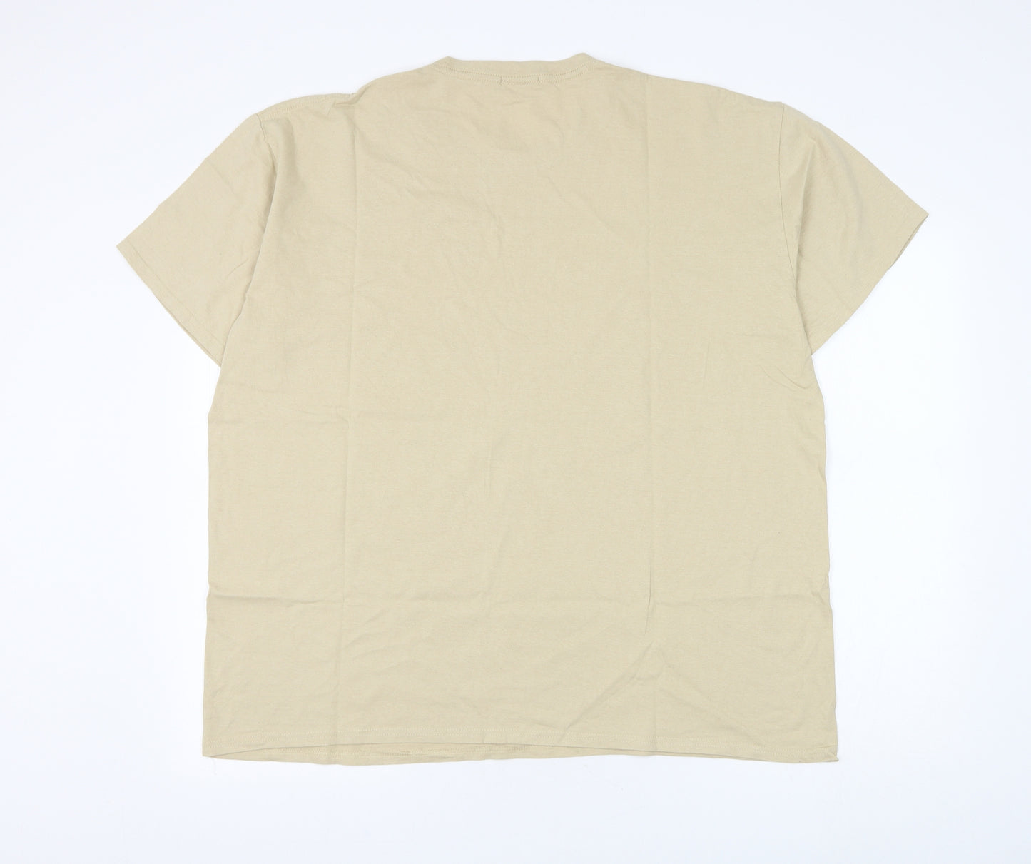 I SAW IT FIRST Womens Beige Polyester Basic T-Shirt Size 2XL Round Neck - Cherub