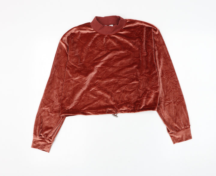 Topshop Womens Red Polyester Pullover Sweatshirt Size 4 Pullover