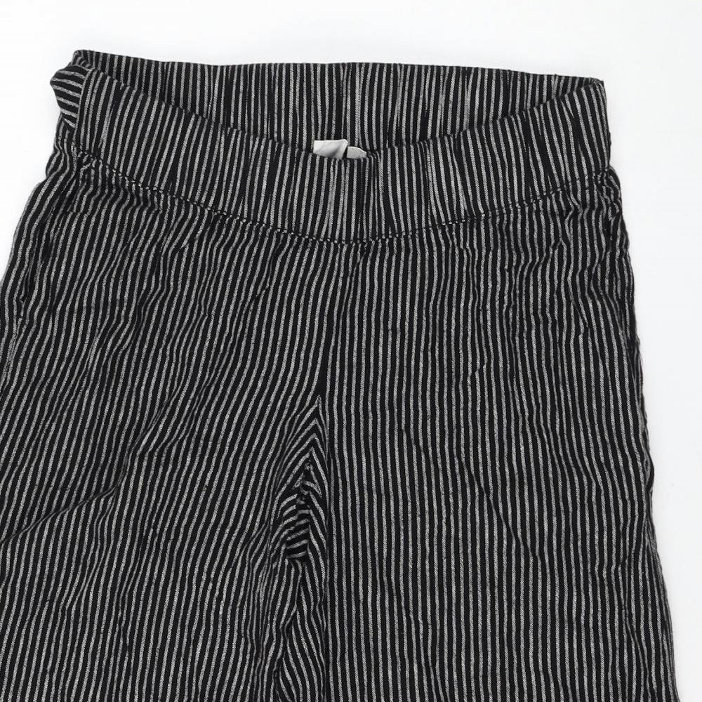 Gap Womens Black Striped Linen Culotte Shorts Size S L18 in Regular Tie