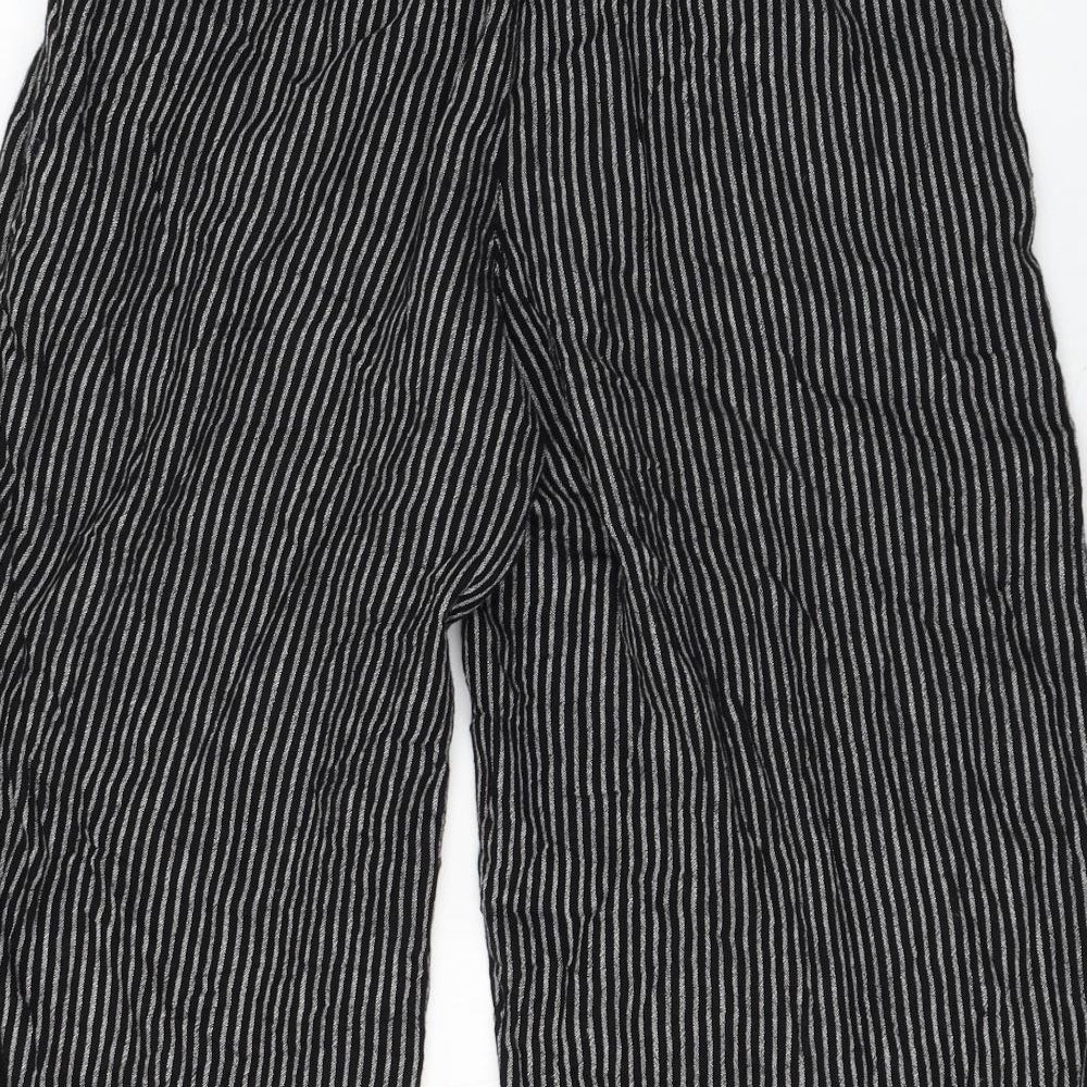 Gap Womens Black Striped Linen Culotte Shorts Size S L18 in Regular Tie