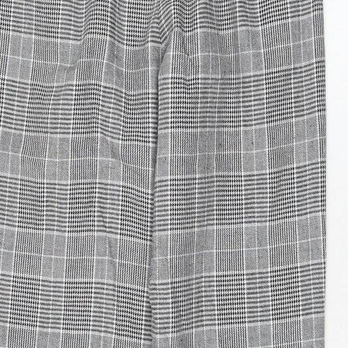 NUDE Womens Grey Check Cotton Carrot Trousers Size M L26 in Regular Zip