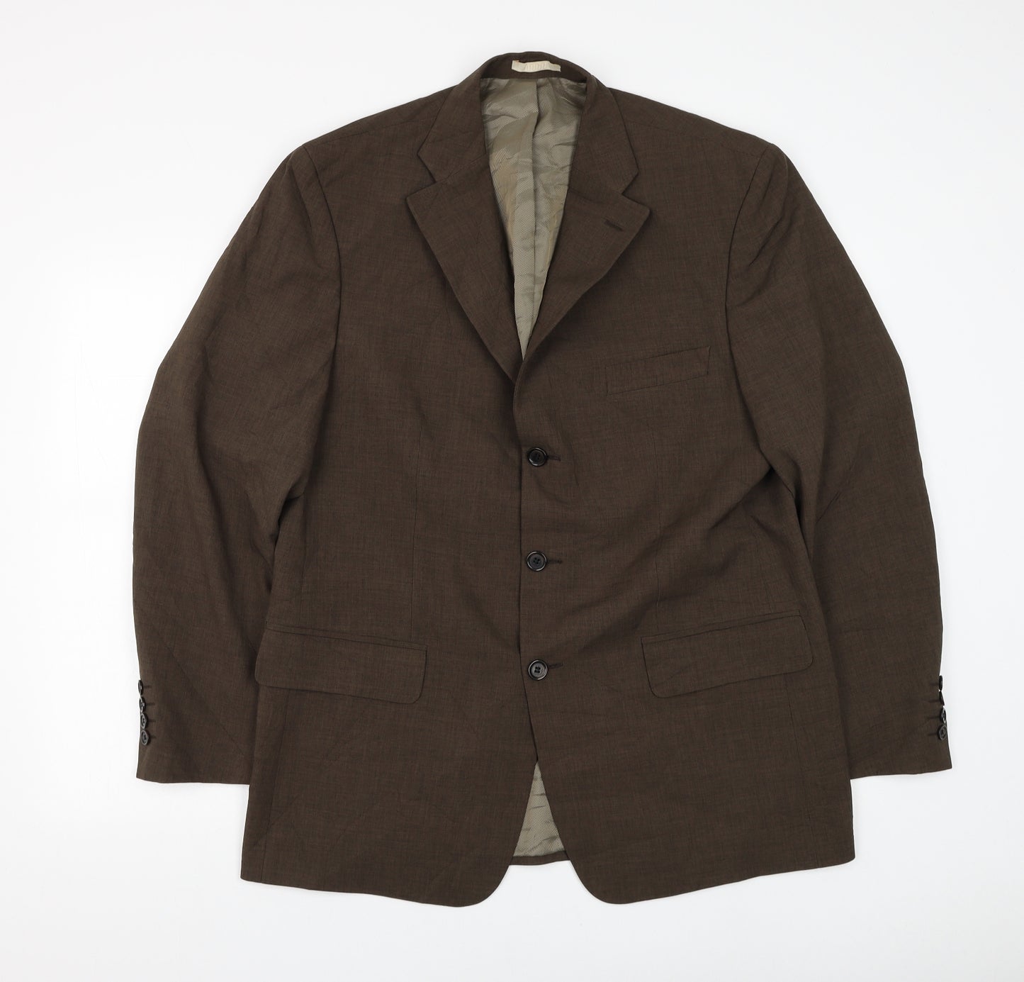 Greenwoods Mens Brown Polyester Jacket Suit Jacket Size 42