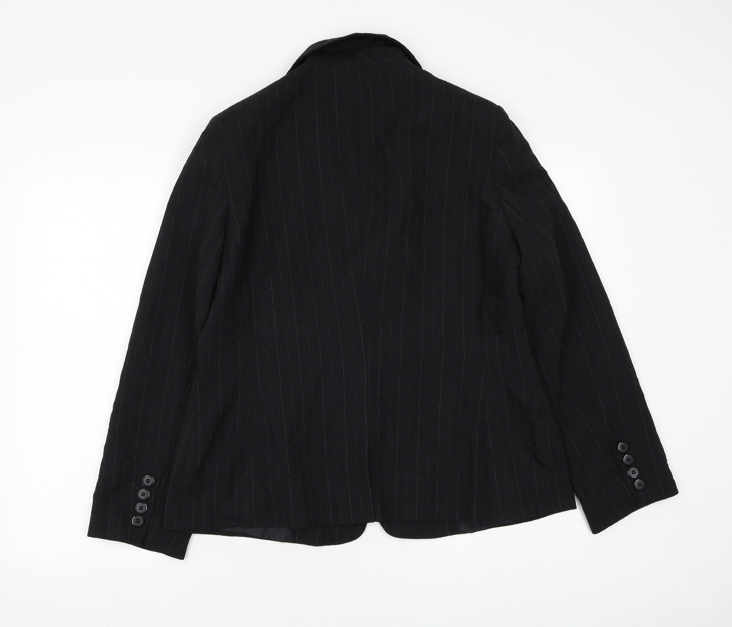 Atmosphere Womens Black Striped Jacket Blazer Size 16 Button