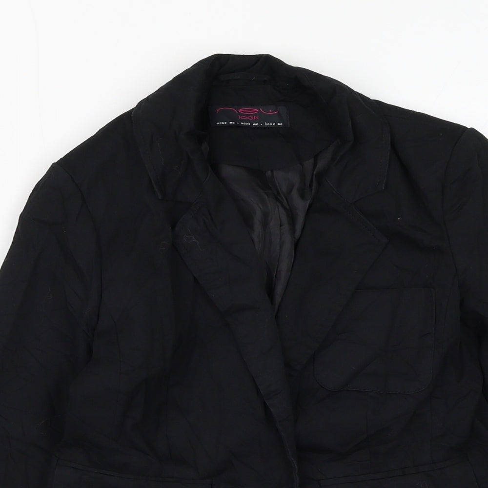 New Look Womens Black Jacket Blazer Size 8 Button