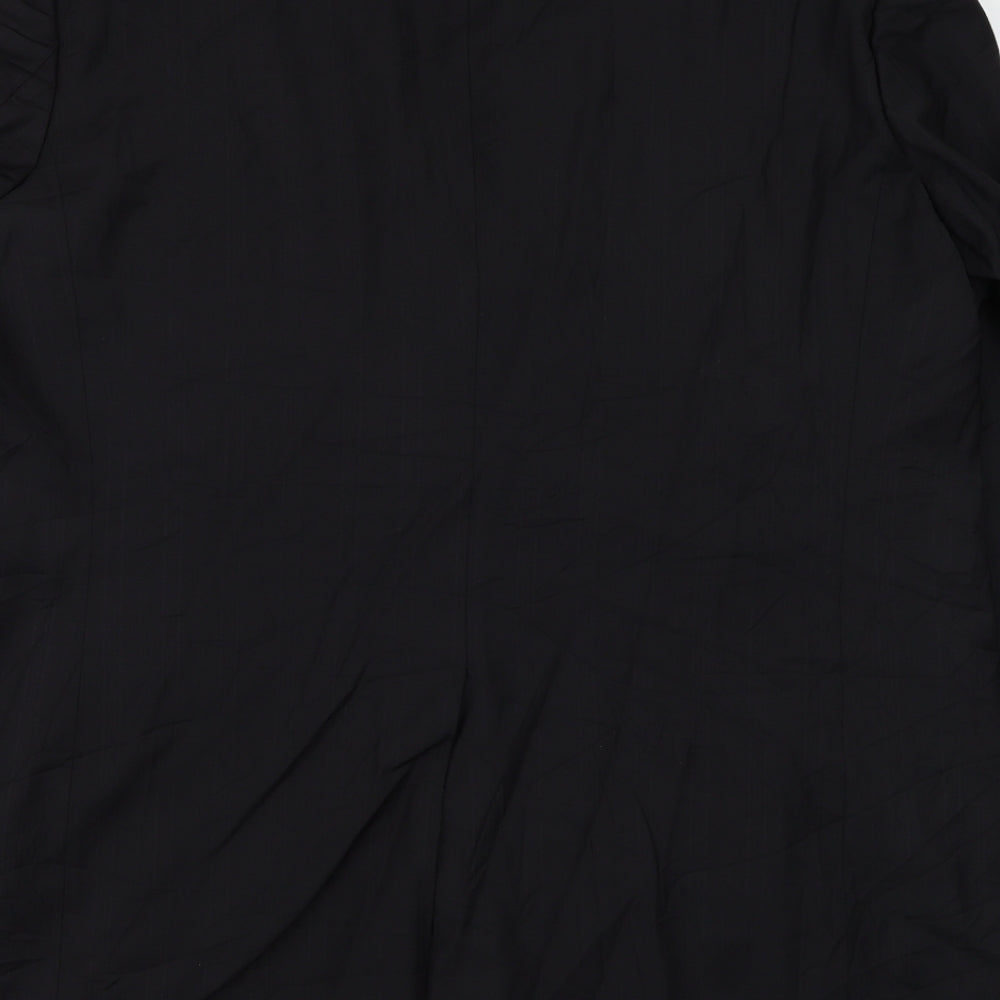 Ted Baker Mens Black Striped Polyester Jacket Suit Jacket Size 46