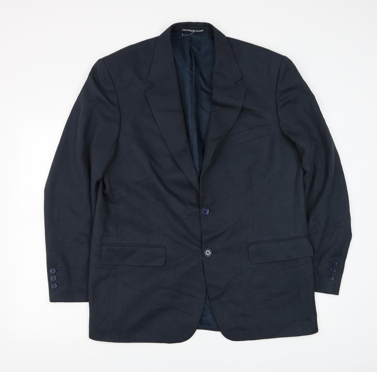 Greenwoods Mens Blue Polyester Jacket Suit Jacket Size 42