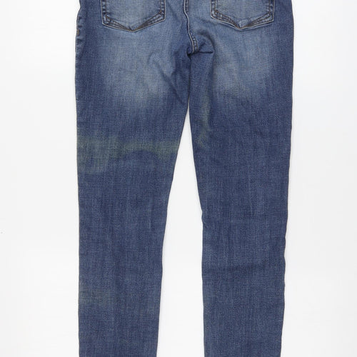 NEXT Womens Blue Cotton Skinny Jeans Size 10 L28 in Regular Button