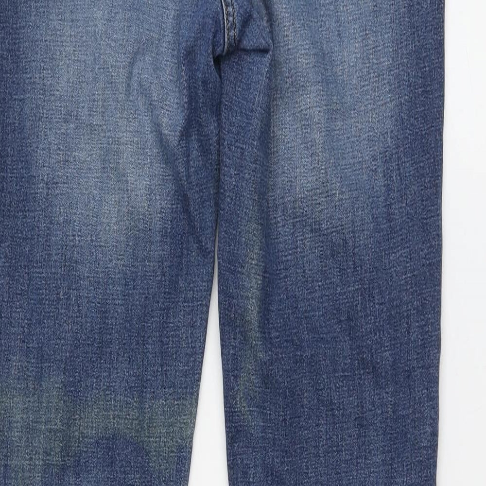 NEXT Womens Blue Cotton Skinny Jeans Size 10 L28 in Regular Button