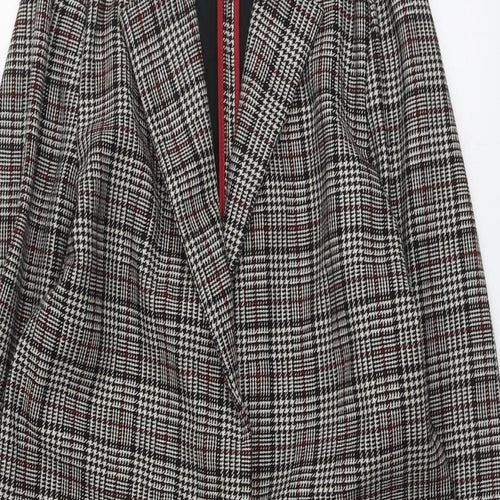 Primark Womens Beige Geometric Overcoat Coat Size 8 Button