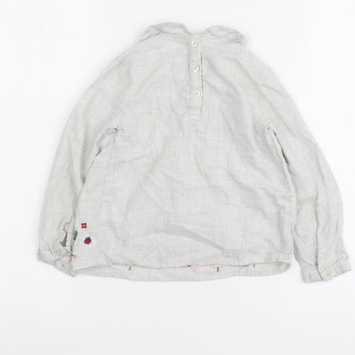 F&F Girls Grey Cotton Basic Size 3-4 Years Round Neck - Flowers