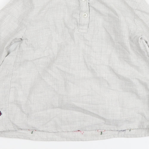 F&F Girls Grey Cotton Basic Size 3-4 Years Round Neck - Flowers