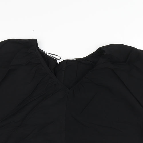 Primark Womens Black Viscose Basic Blouse Size 8 V-Neck