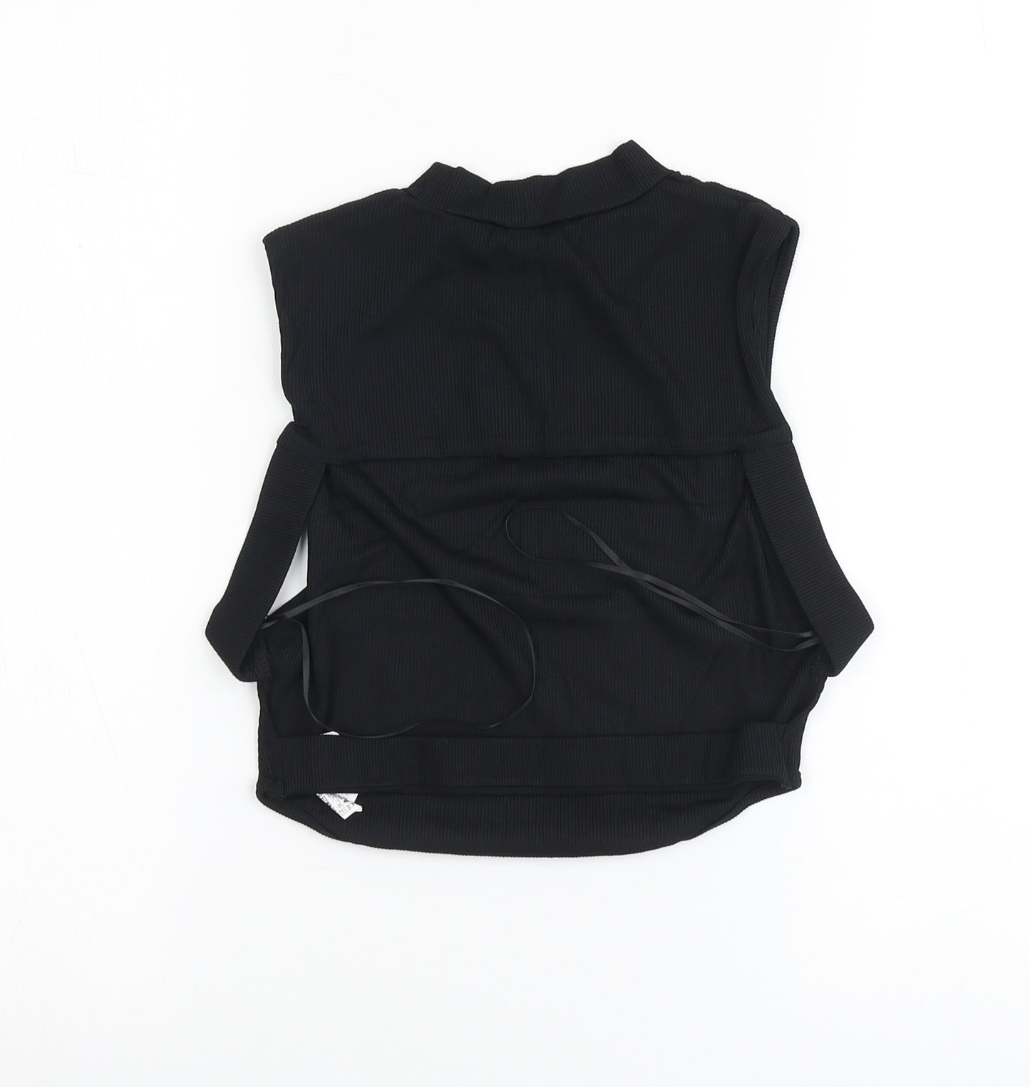 Zara Womens Black Polyamide Basic Tank Size M High Neck