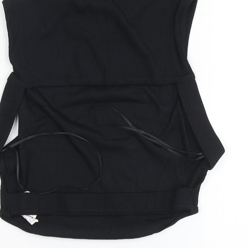 Zara Womens Black Polyamide Basic Tank Size M High Neck