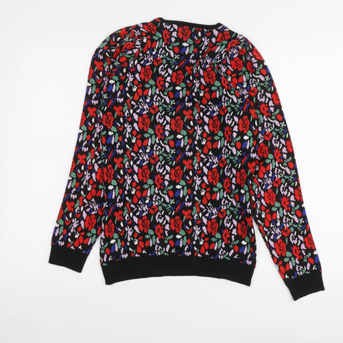 Savida Womens Multicoloured V-Neck Floral Polyester Pullover Jumper Size XS