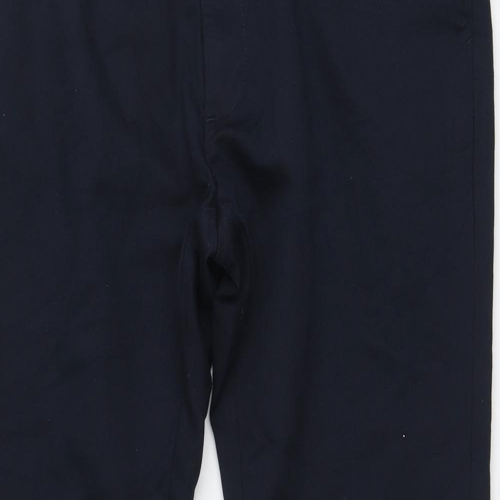 Marks and Spencer Mens Blue Cotton Chino Trousers Size 34 L27 in Regular Button