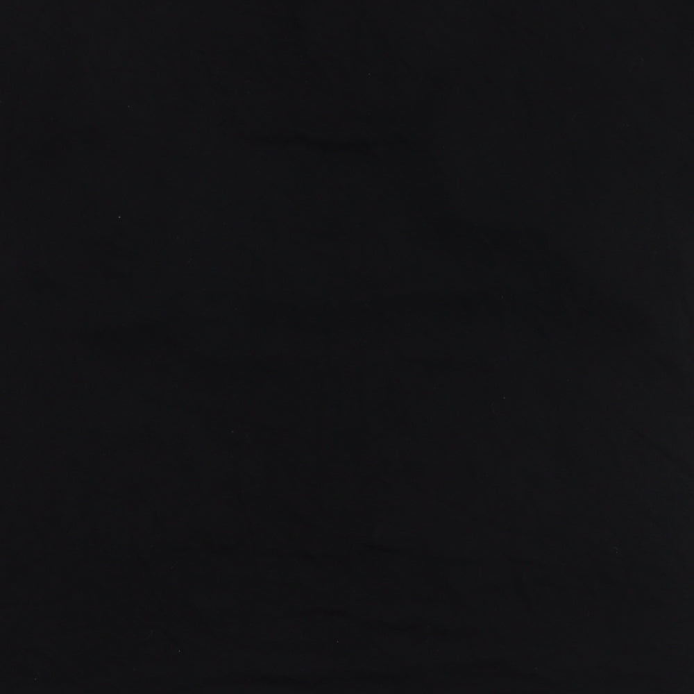 TU Womens Black Geometric Viscose Basic T-Shirt Size 10 Round Neck