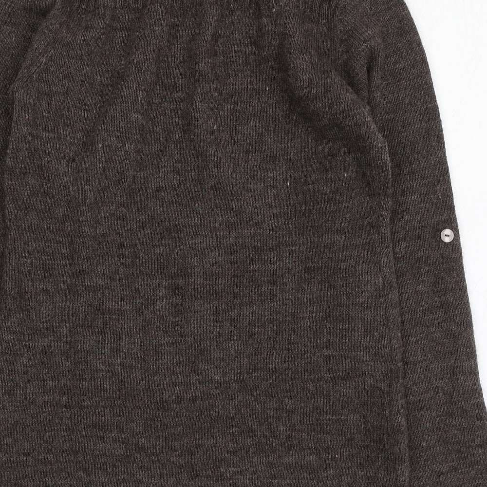 H&M Womens Brown Round Neck Wool Pullover Jumper Size M