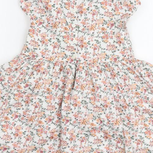 NEXT Girls Multicoloured Floral Cotton Skater Dress Size 3-4 Years Collared