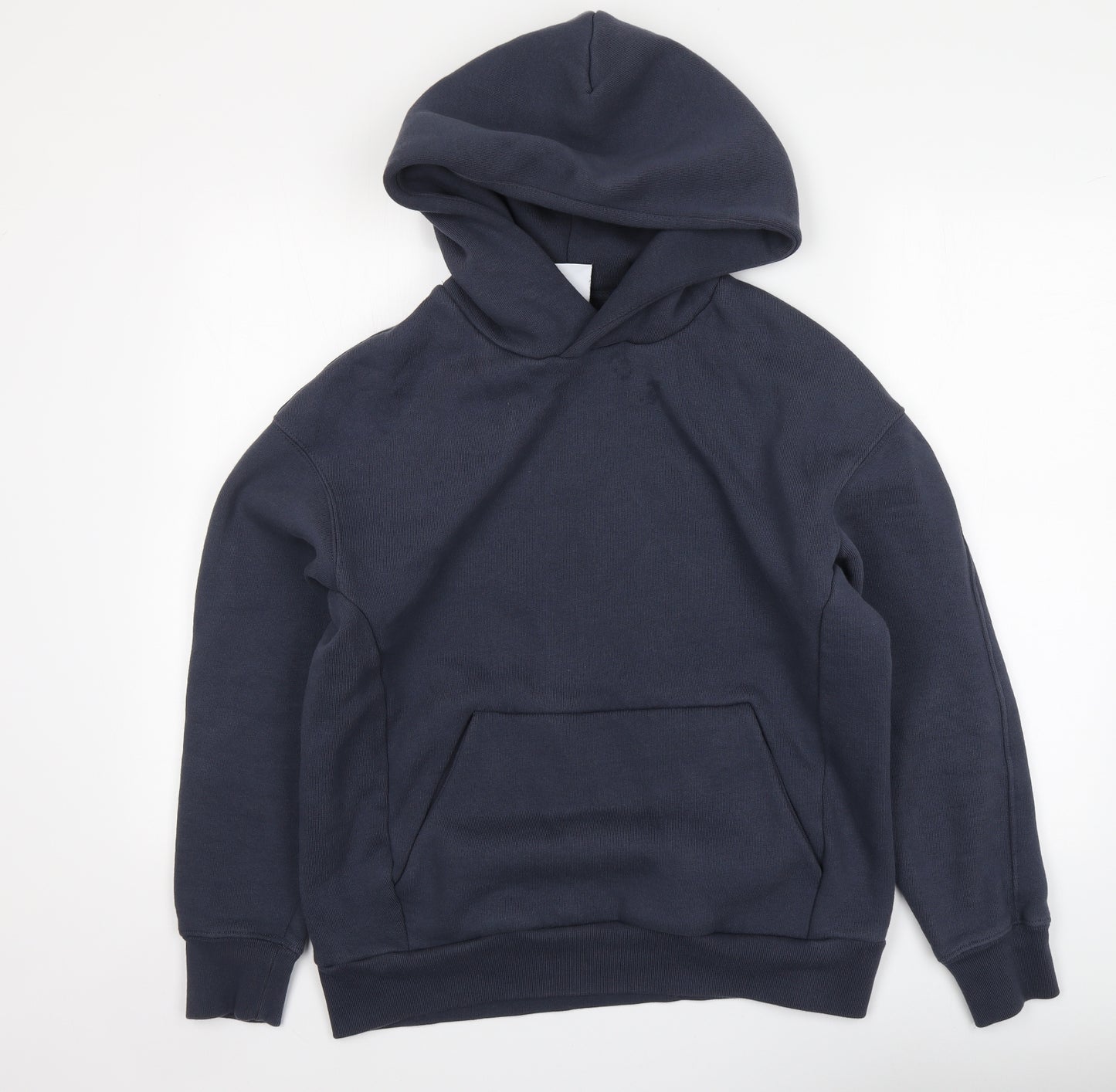 Zara Mens Blue Cotton Pullover Hoodie Size S