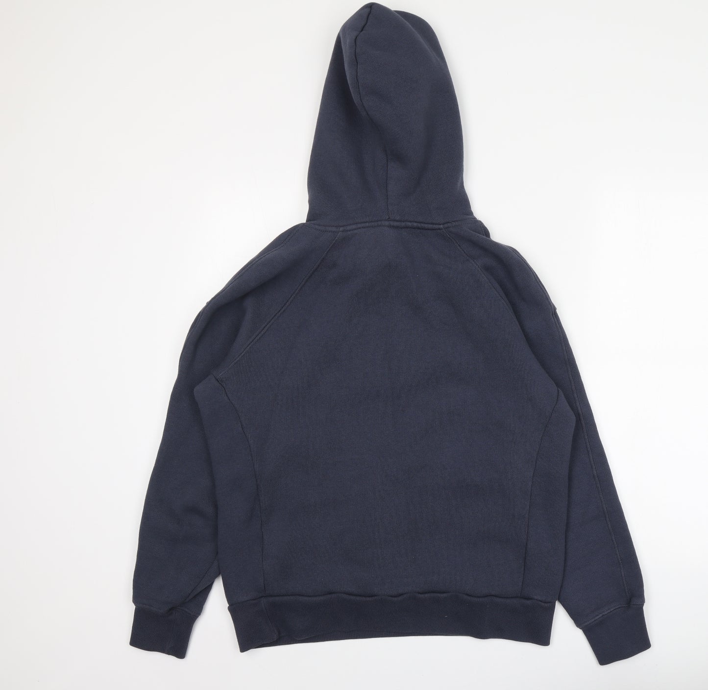 Zara Mens Blue Cotton Pullover Hoodie Size S
