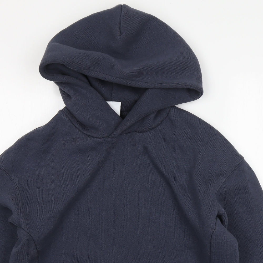 Zara Mens Blue Cotton Pullover Hoodie Size S