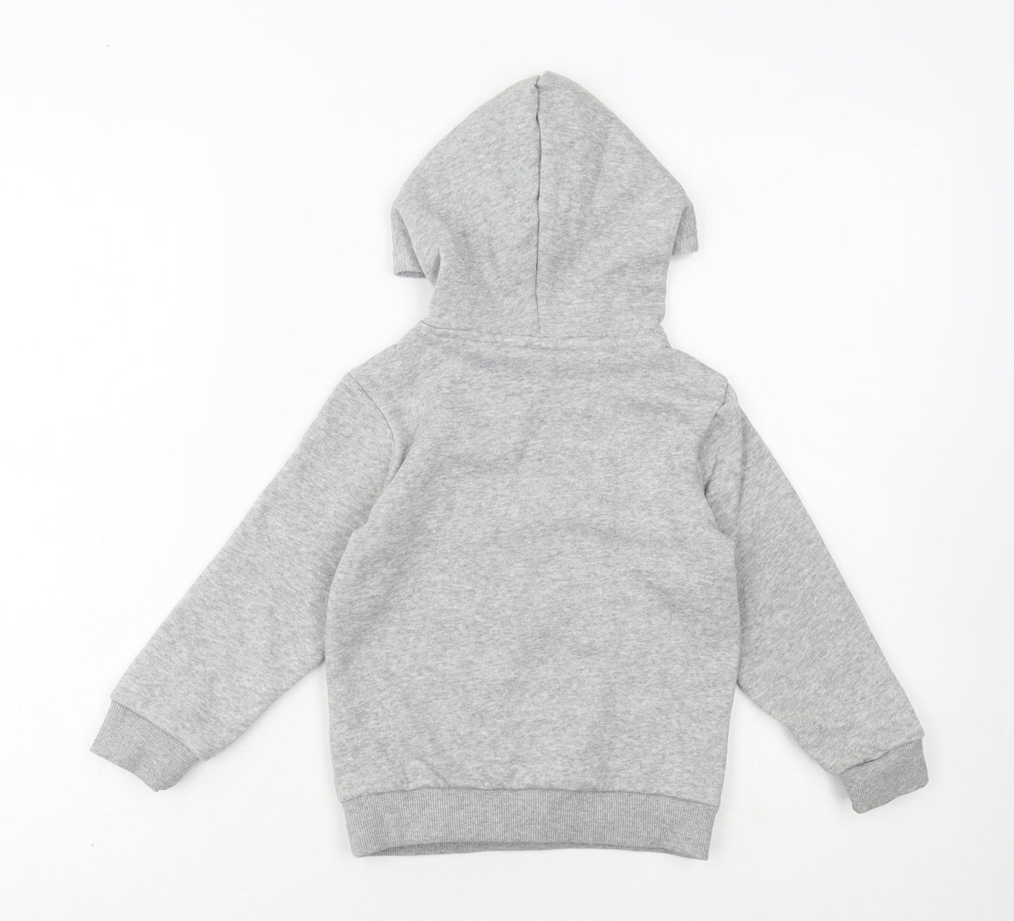 adidas Boys Grey Cotton Pullover Hoodie Size 2-3 Years Pullover