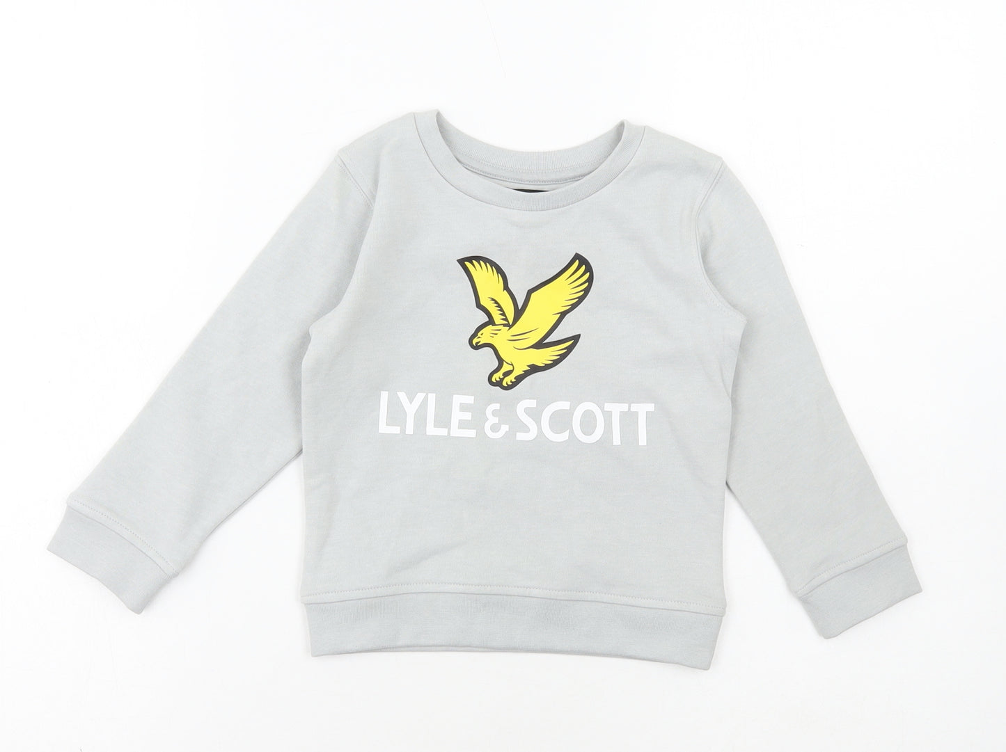 Lyle & Scott Boys Grey Cotton Pullover Sweatshirt Size 3 Years Pullover
