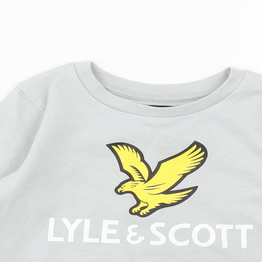 Lyle & Scott Boys Grey Cotton Pullover Sweatshirt Size 3 Years Pullover
