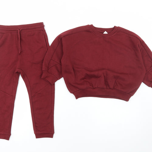 George Boys Red Cotton Pullover Sweatshirt Size 3-4 Years Pullover - 2 Piece Set
