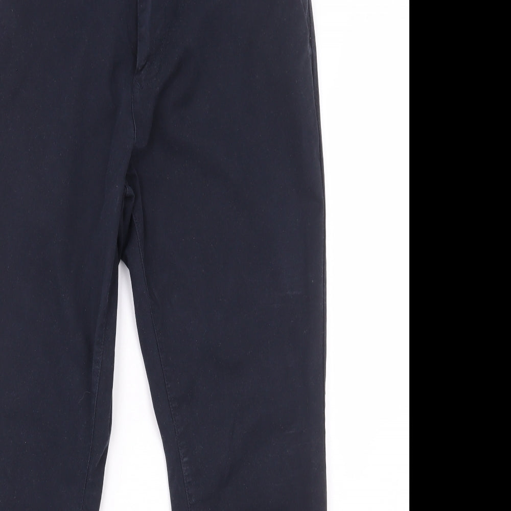 NEXT Mens Blue Cotton Chino Trousers Size 34 in L29 in Regular Zip