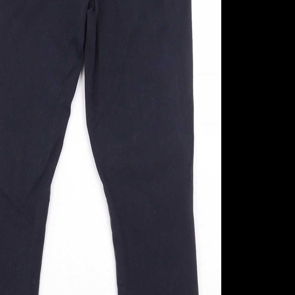 NEXT Mens Blue Cotton Chino Trousers Size 34 in L29 in Regular Zip