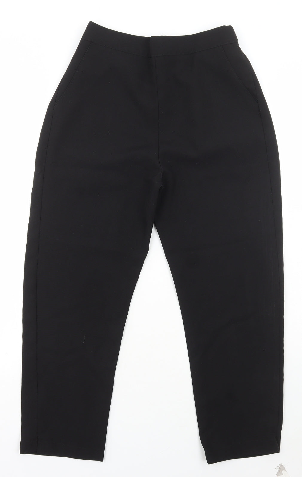 Preworn Womens Black Polyester Trousers Size 10 L25 in Regular