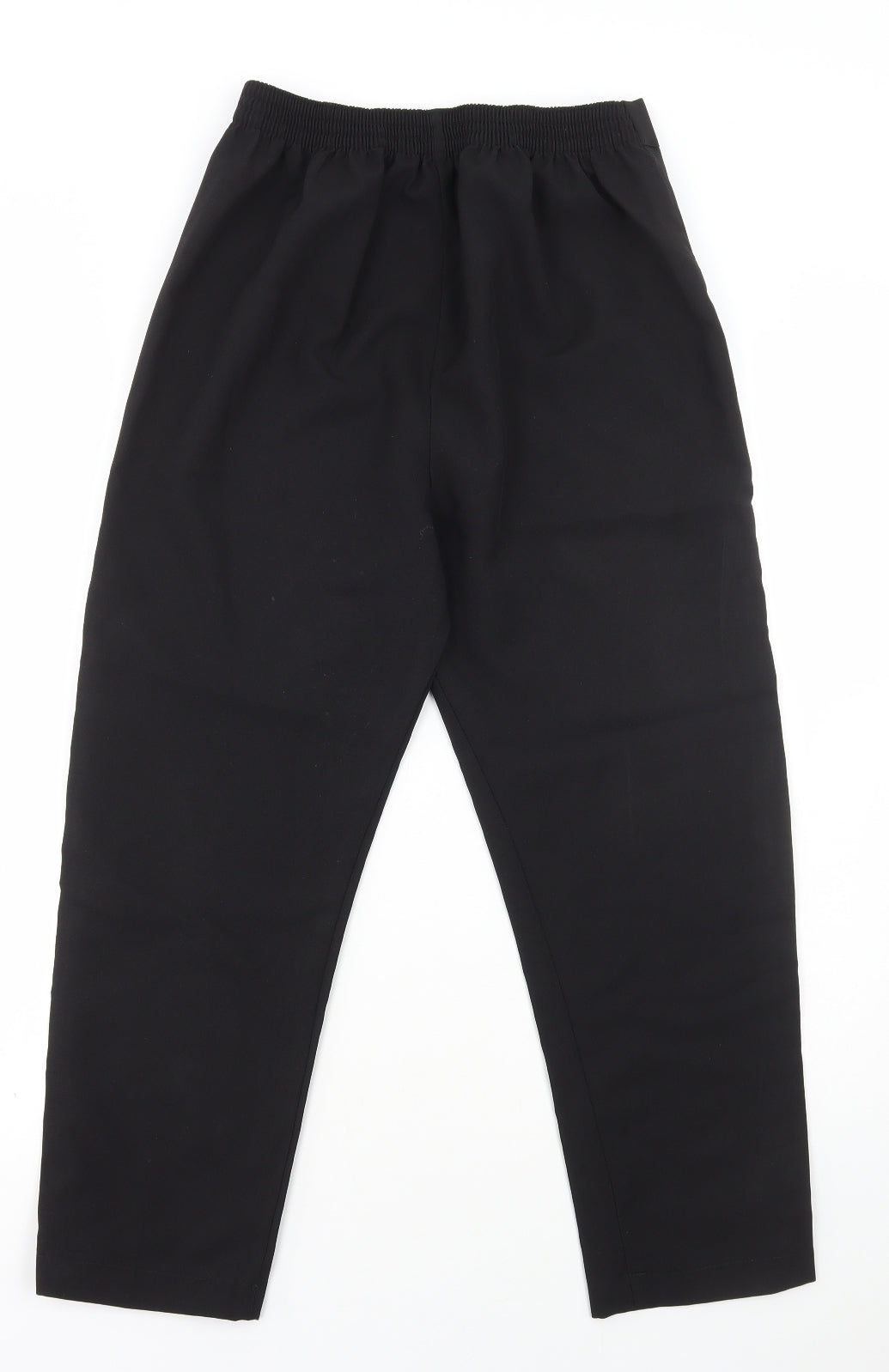 Preworn Womens Black Polyester Trousers Size 10 L25 in Regular