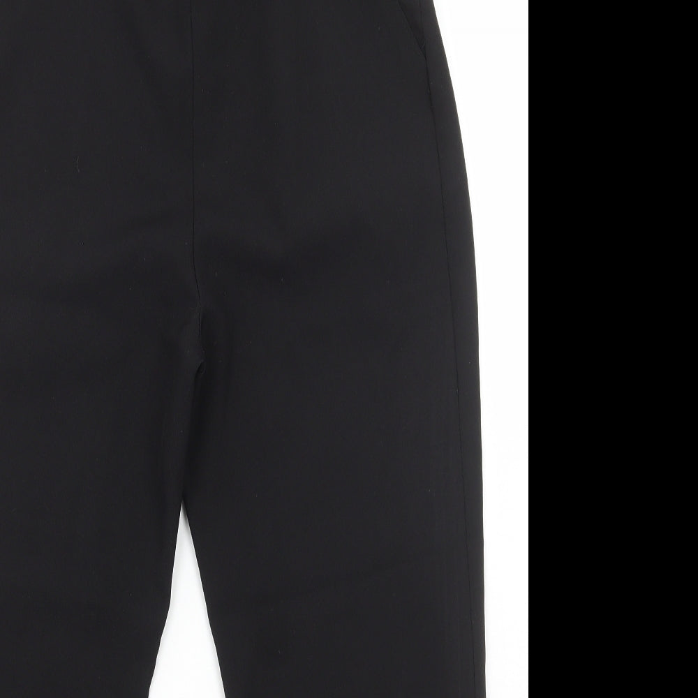 Preworn Womens Black Polyester Trousers Size 10 L25 in Regular
