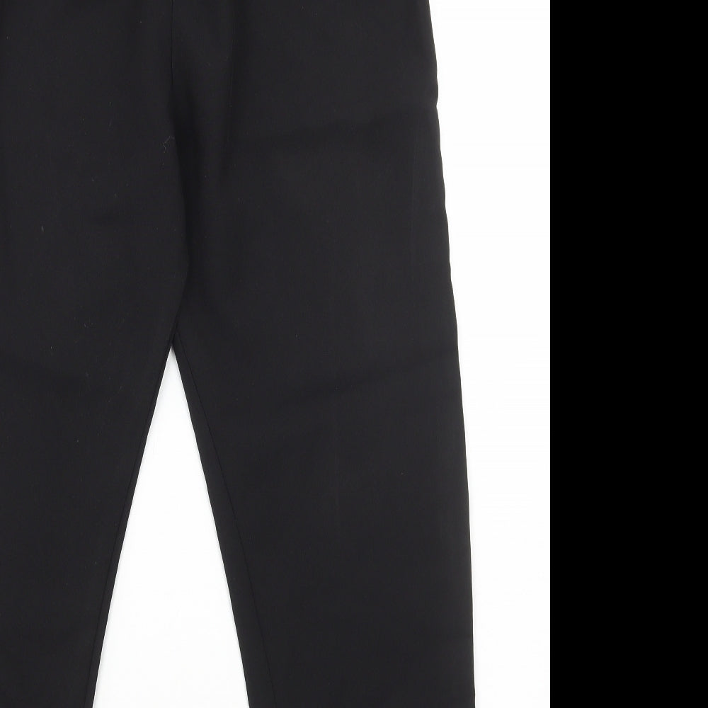 Preworn Womens Black Polyester Trousers Size 10 L25 in Regular