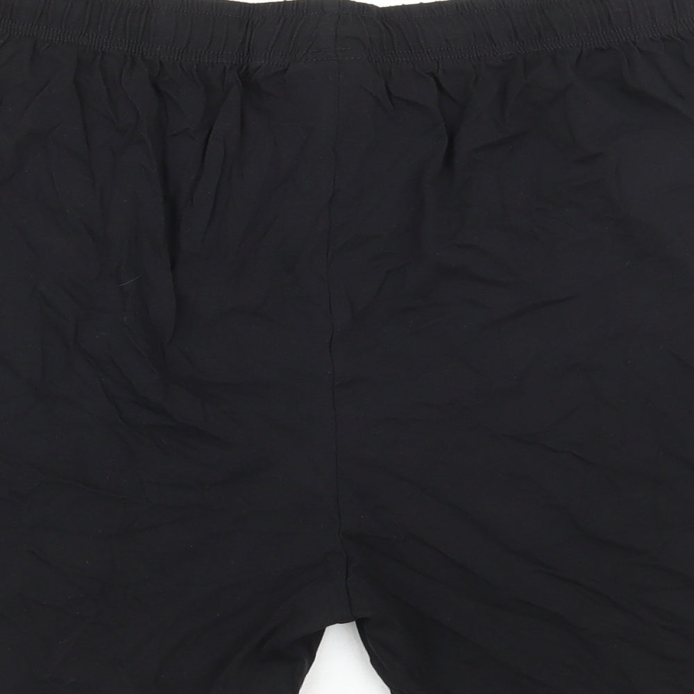 George Mens Black Cotton Sweat Shorts Size XL L8 in Regular Drawstring