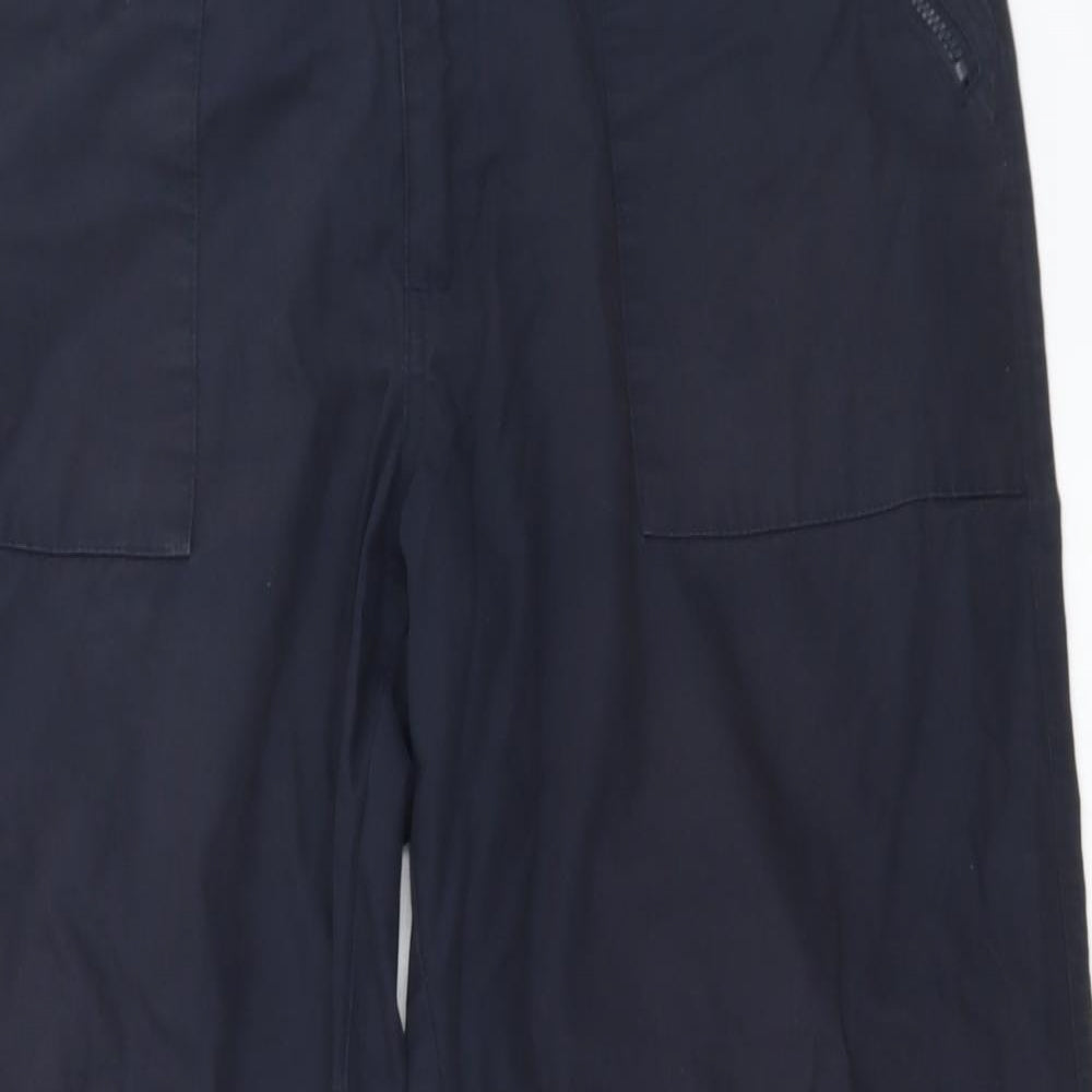 Speedtrap Mens Blue Polyester Cargo Trousers Size 36 in L32 in Regular Zip