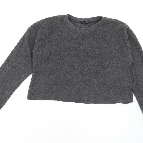 New Look Womens Grey Polyester Pullover Sweatshirt Size 12 Pullover