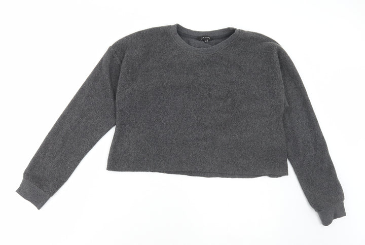 New Look Womens Grey Polyester Pullover Sweatshirt Size 12 Pullover