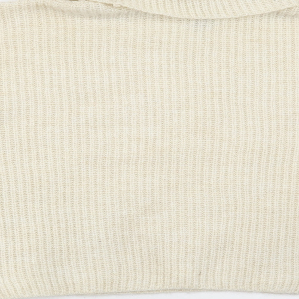 New Look Womens Ivory Roll Neck Acrylic Pullover Jumper Size M