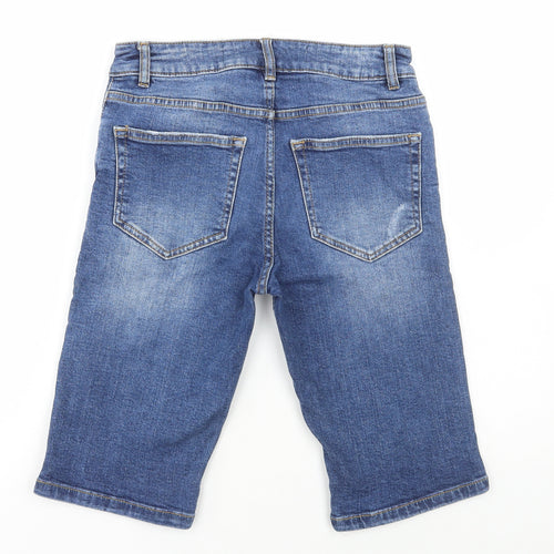 New Look Mens Blue Cotton Bermuda Shorts Size 30 in L12 in Regular Zip