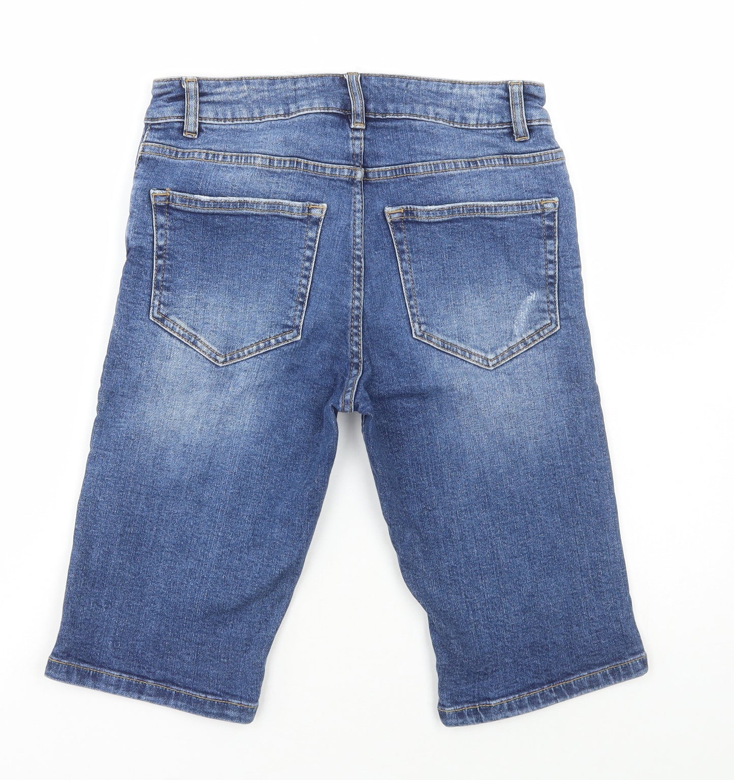 New Look Mens Blue Cotton Bermuda Shorts Size 30 in L12 in Regular Zip