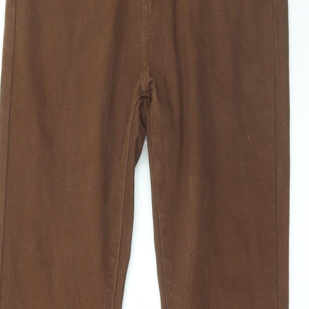 SheIn Womens Brown Cotton Flared Jeans Size S L32 in Regular Zip