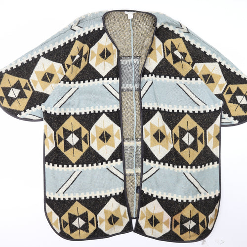 H&M Womens Multicoloured V-Neck Geometric Acrylic Cardigan Jumper Size 12