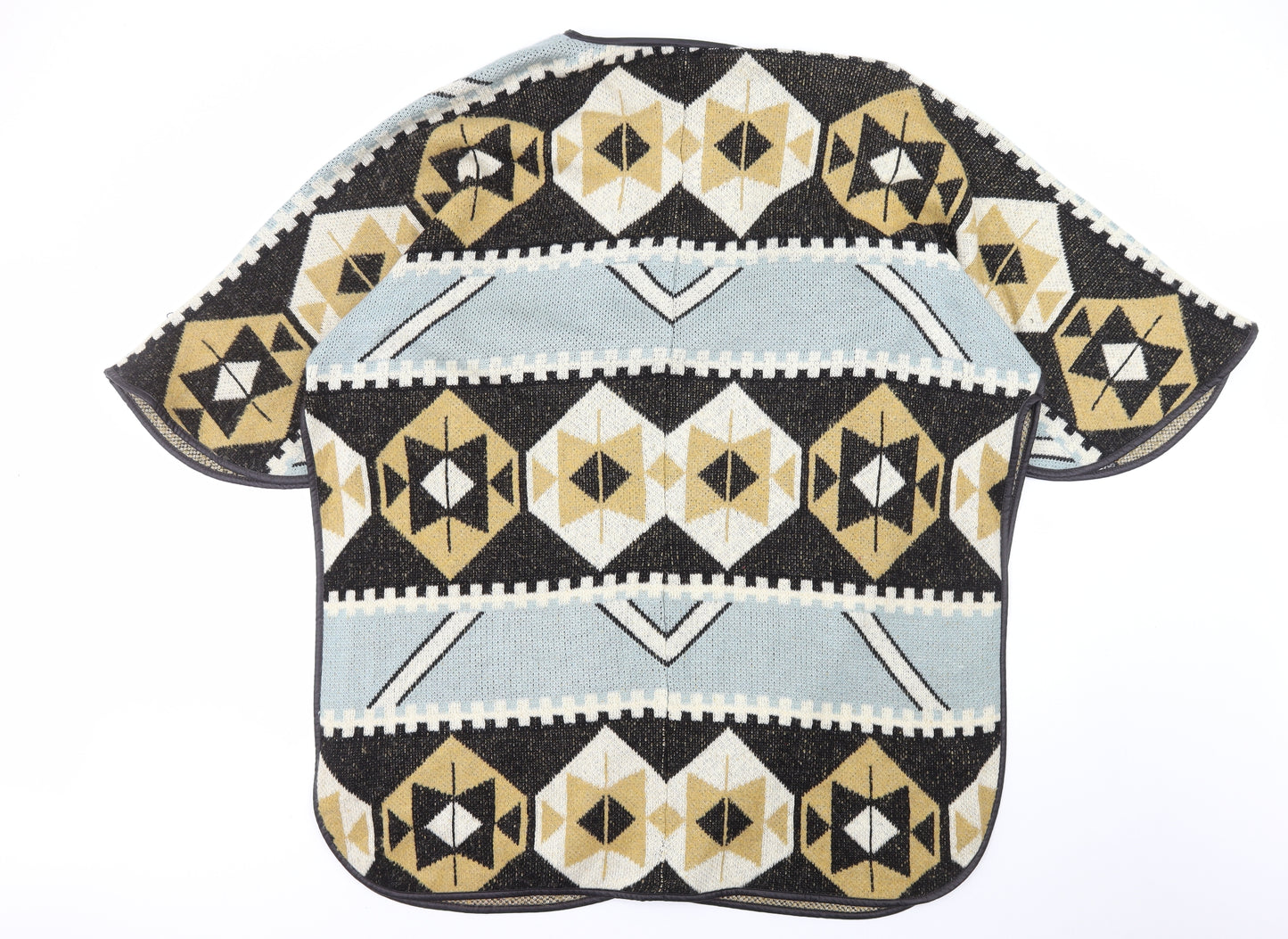 H&M Womens Multicoloured V-Neck Geometric Acrylic Cardigan Jumper Size 12