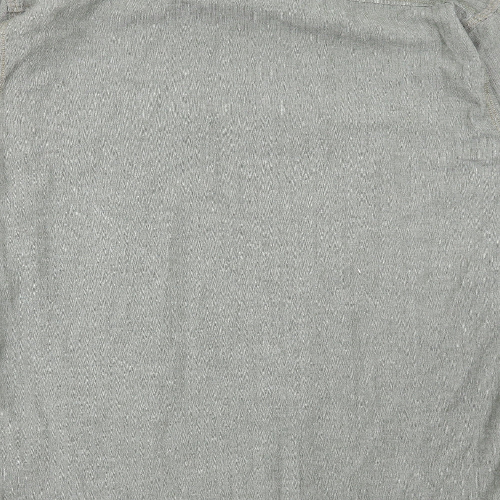 JACK & JONES Mens Green Cotton Button-Up Size L Collared Button