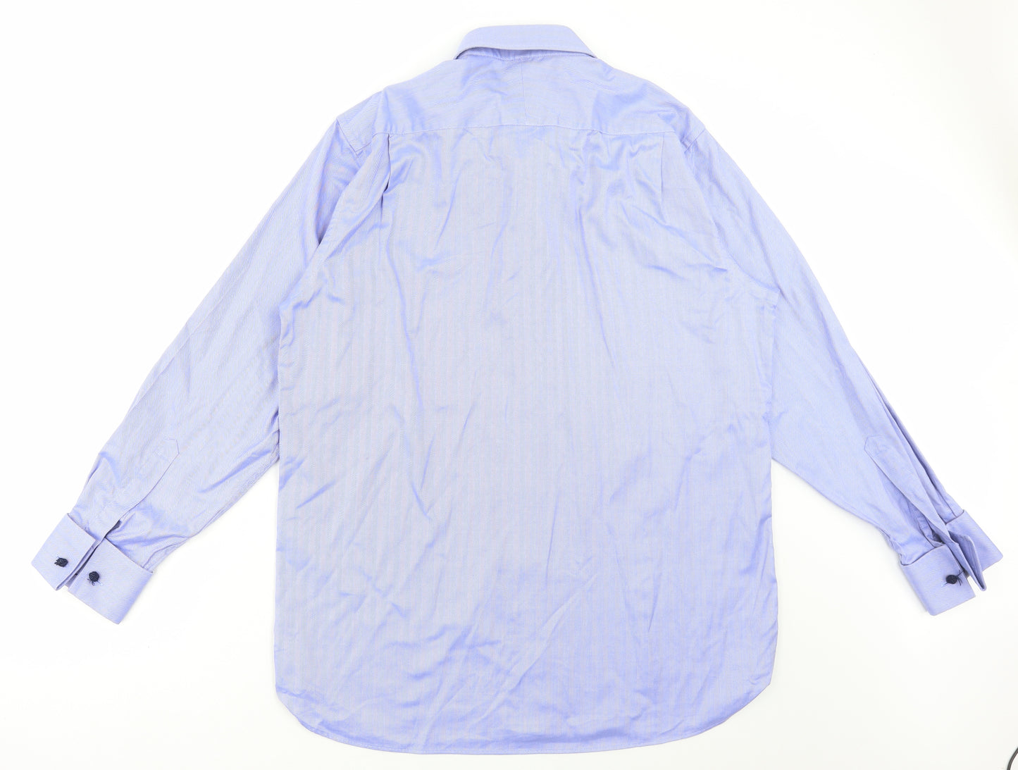 Racing Green Mens Black Cotton Dress Shirt Size 16.5 Collared Button