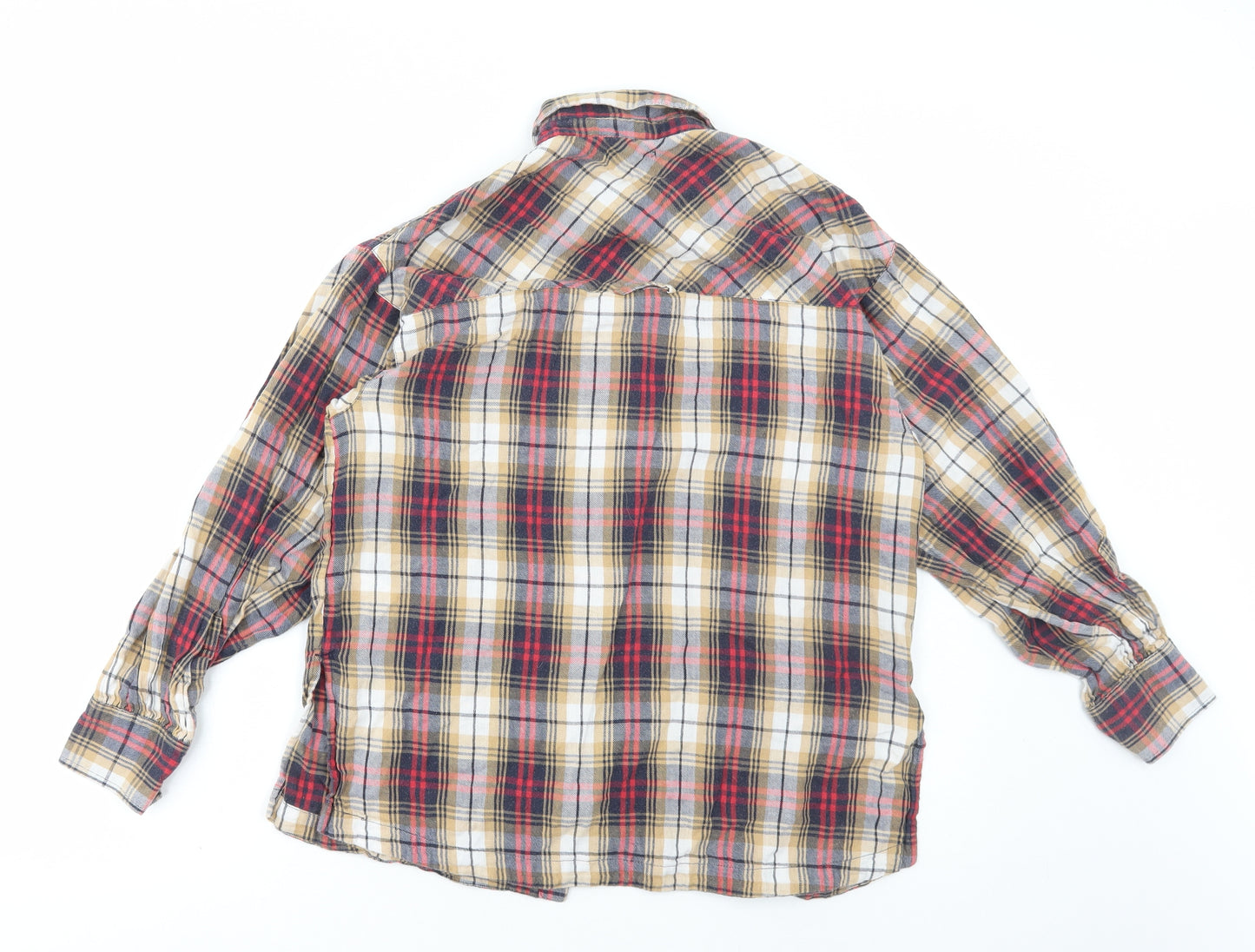 Topman Womens Brown Plaid Cotton Basic Button-Up Size S Collared